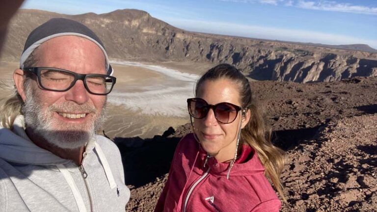 Selfie beim Al-Wa'bah Krater