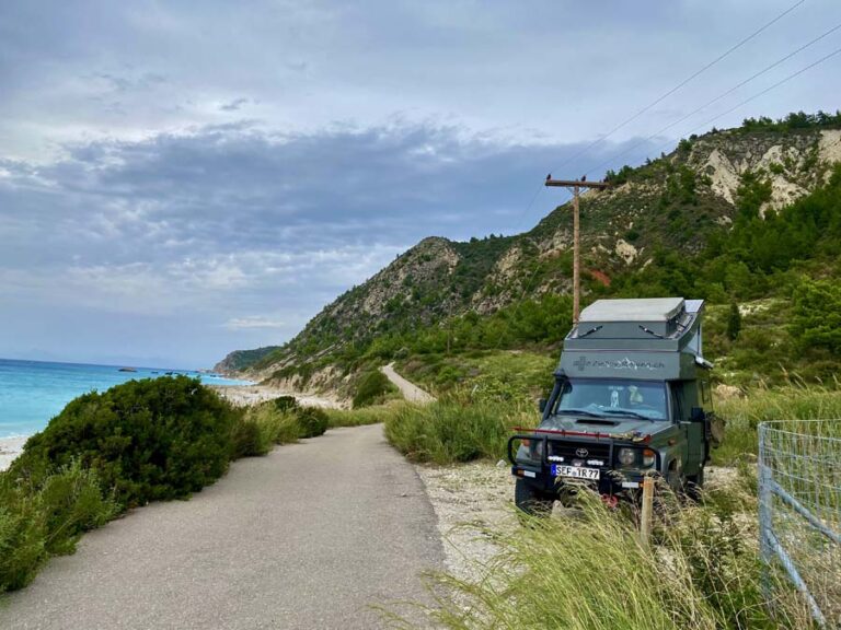 Unser erster Stellplatz auf Lefkada