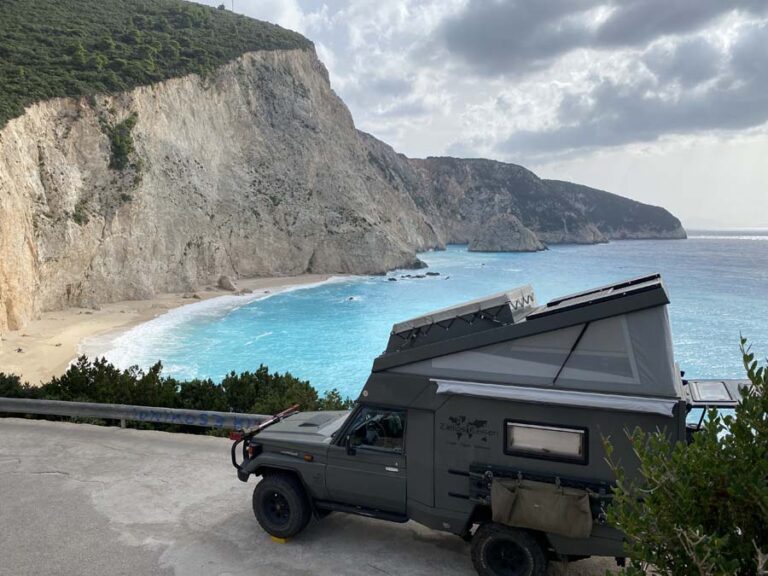 Unser Nachtplatz oberhalb vom Strand