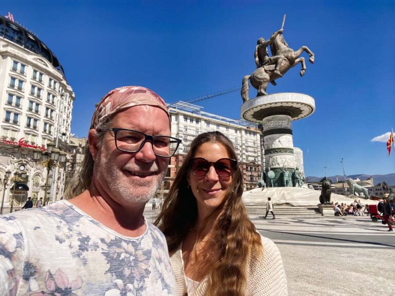 Selfie beim Platz Mazedoniens
